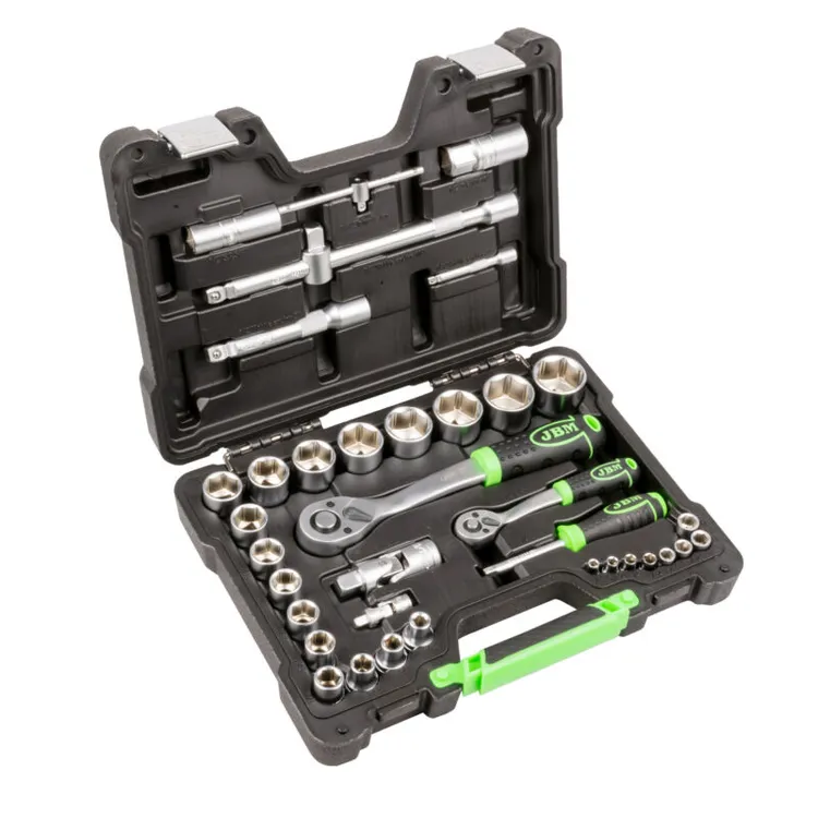 Mala de Ferramentas JBM 37 Peças Polegadas Sextavadas 1/2" e 1/4"