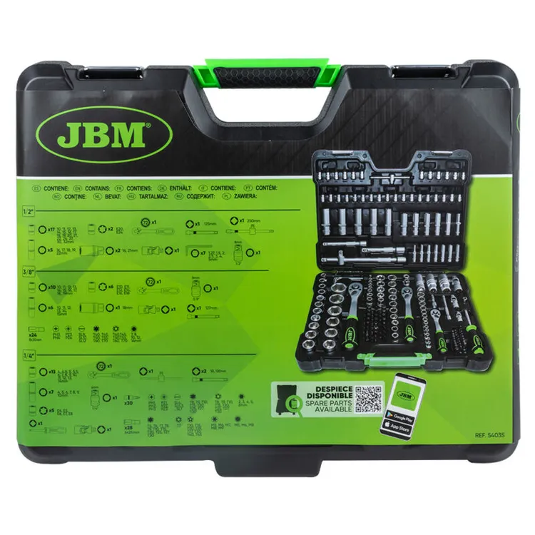 Mala de Ferramentas JBM 179 Peças Sextavadas Zincada