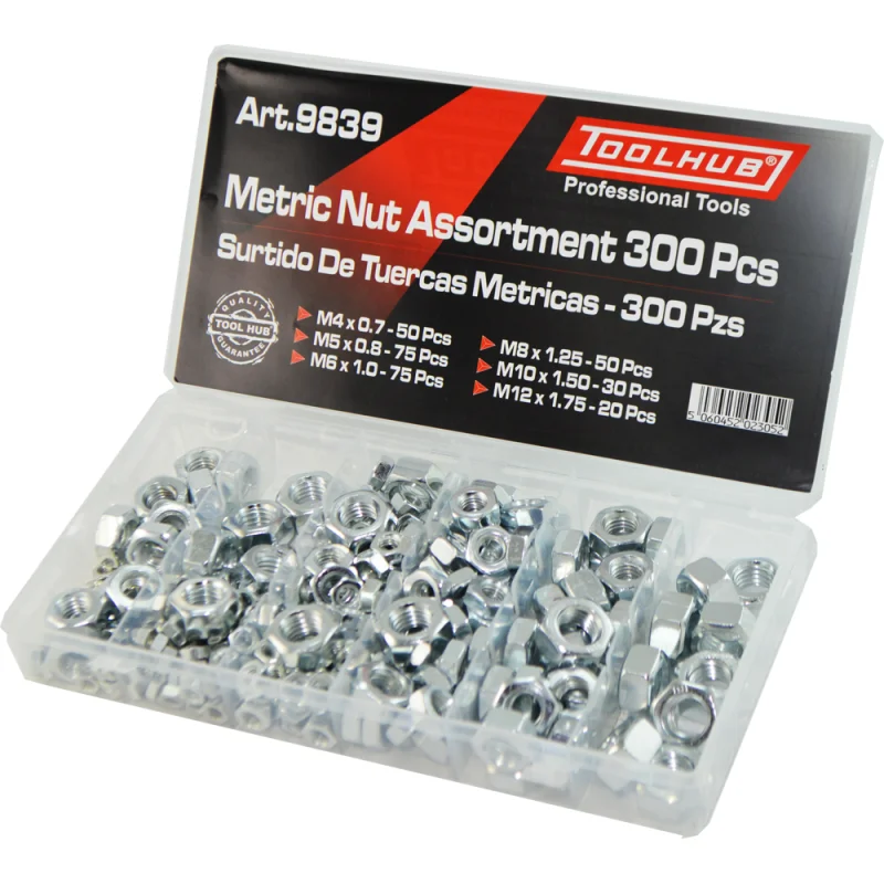 SORTIDO DE PORCAS MÉTRICAS 300 PEÇAS TOOLHUB SORTIDO DE PORCAS MÉTRICAS 300 PEÇAS TOOLHUB