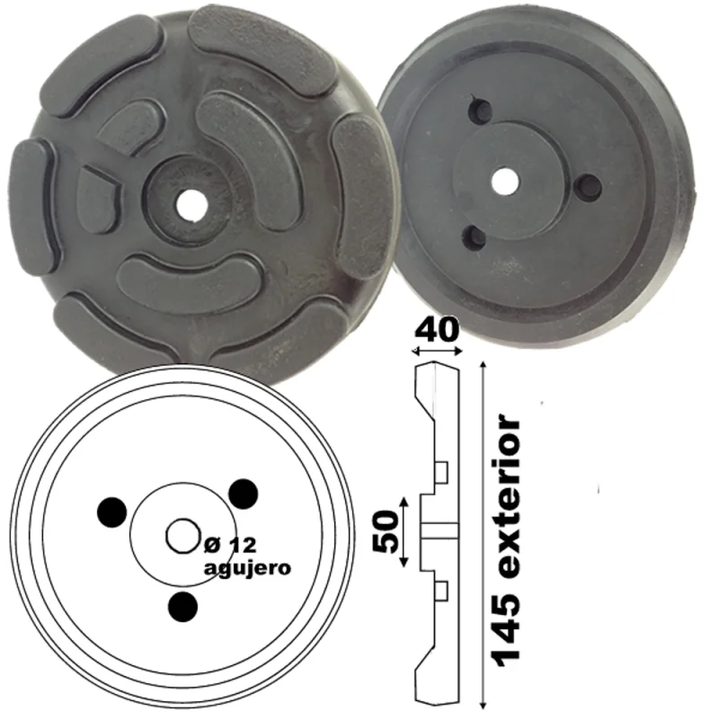 Taco de Borracha para Elevador 145mm TOOLHUB Taco de Borracha para Elevador 145mm TOOLHUB