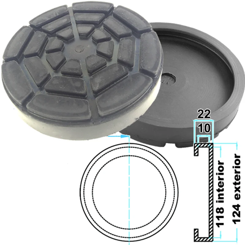 Taco de Borracha para Elevador TOOLHUB 118mm Interior 124mm Exterior Taco de Borracha para Elevador TOOLHUB 118mm Interior 124mm Exterior