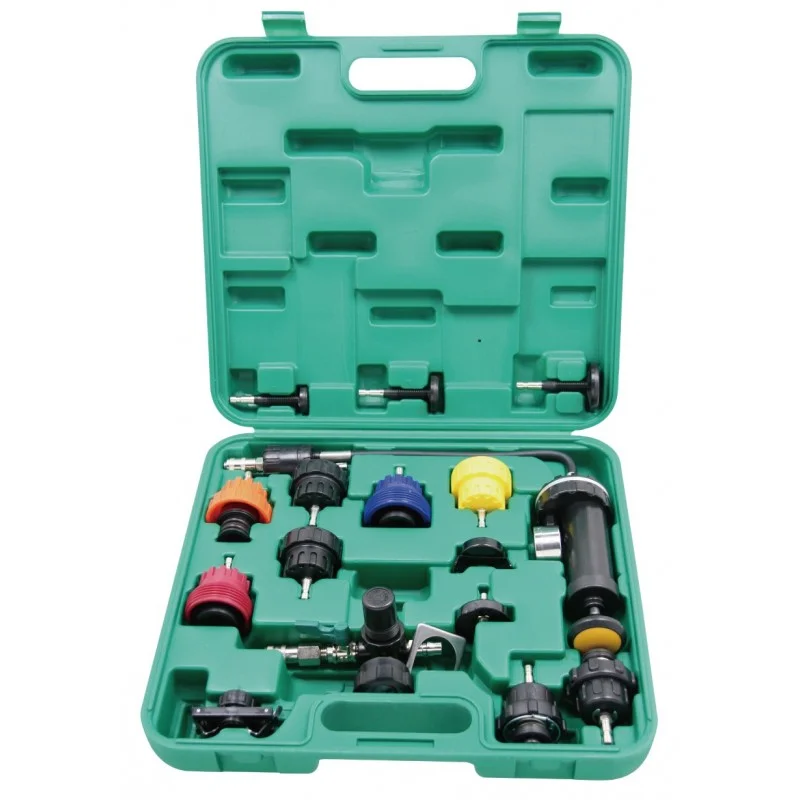KIT TESTE DE PRESSÃO P/ RADIADORES C/ 17 PEÇAS JONNESWAY KIT TESTE DE PRESSÃO P/ RADIADORES C/ 17 PEÇAS JONNESWAY