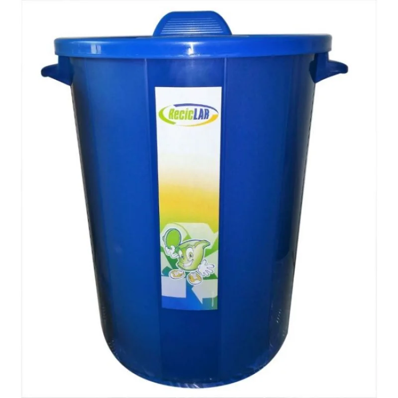 BALDE LIXO AZUL 45L COM TAMPA (ECOPONTO) MADER