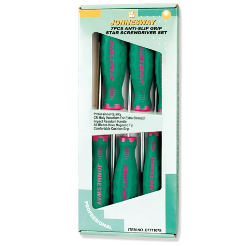 Jogo de 7 Chaves Torx Jonnesway com Punho Antideslizante T10-T40