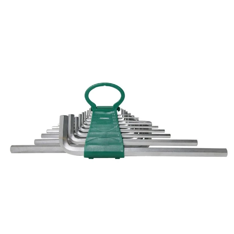 Jogo de 18 Chaves Hexagonais Extra Longas Jonnesway 1.5 a 19mm