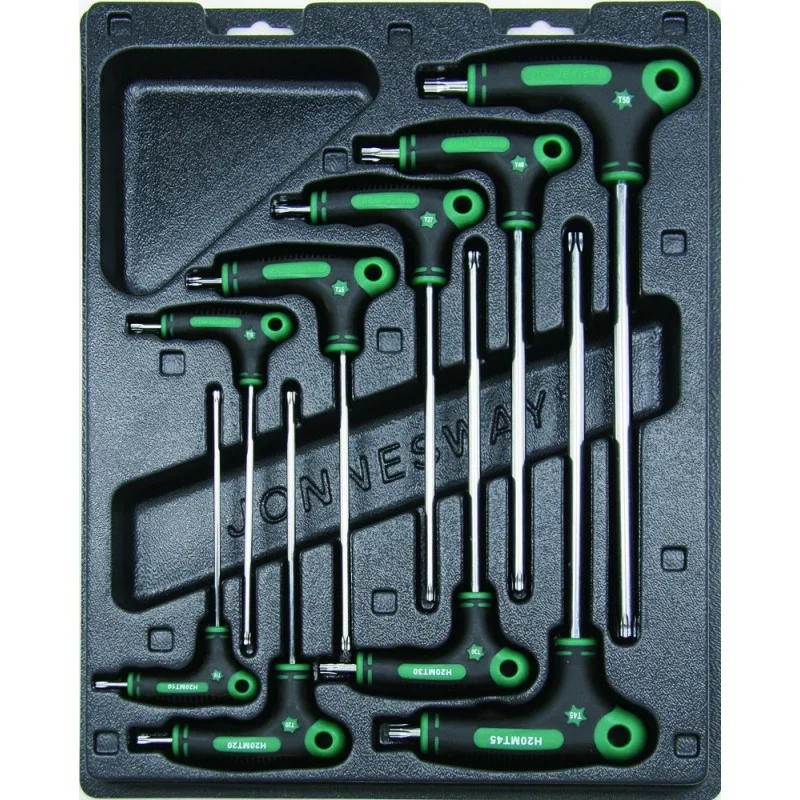 Jogo de 9 Chaves Torx Duplas de Punho JONNESWAY T10-T50 Jogo de 9 Chaves Torx Duplas de Punho JONNESWAY T10-T50