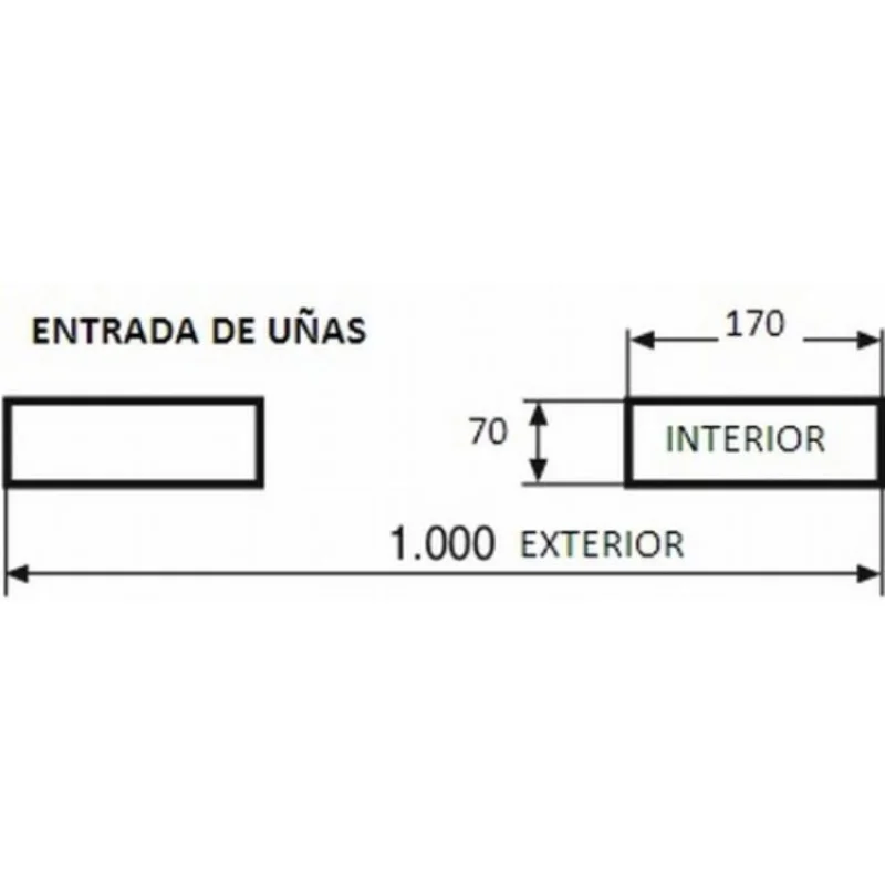 Pá para Retirar Neve e Produtos a Granel para Empilhador ND 2000 x 500 mm Ângulo 30º