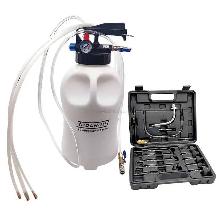 Bomba Pneumática para Extrair e Fornecer Óleo ATF TOOLHUB 10L C/ 15 Adaptadores Bomba Pneumática para Extrair e Fornecer Óleo ATF TOOLHUB 10L C/ 15 Adaptadores
