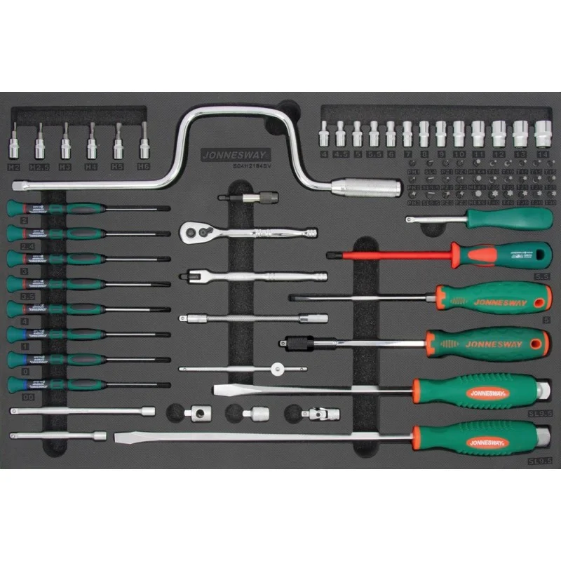 Módulo com Gaveta de 74 Peças de 1/4” Jonnesway Módulo com Gaveta de 74 Peças de 1/4” Jonnesway
