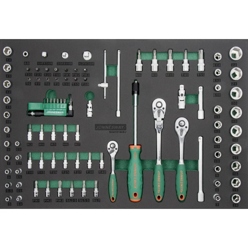 GAVETA COM 94 PEÇAS DE 1/4” E 3/8“ JONNESWAY GAVETA COM 94 PEÇAS DE 1/4” E 3/8“ JONNESWAY