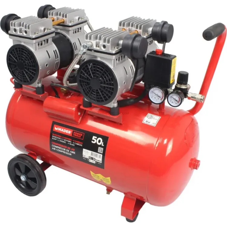 Compressor de ar monobloco 50L MADER 4 cabeças 2 motores 4HP 230V