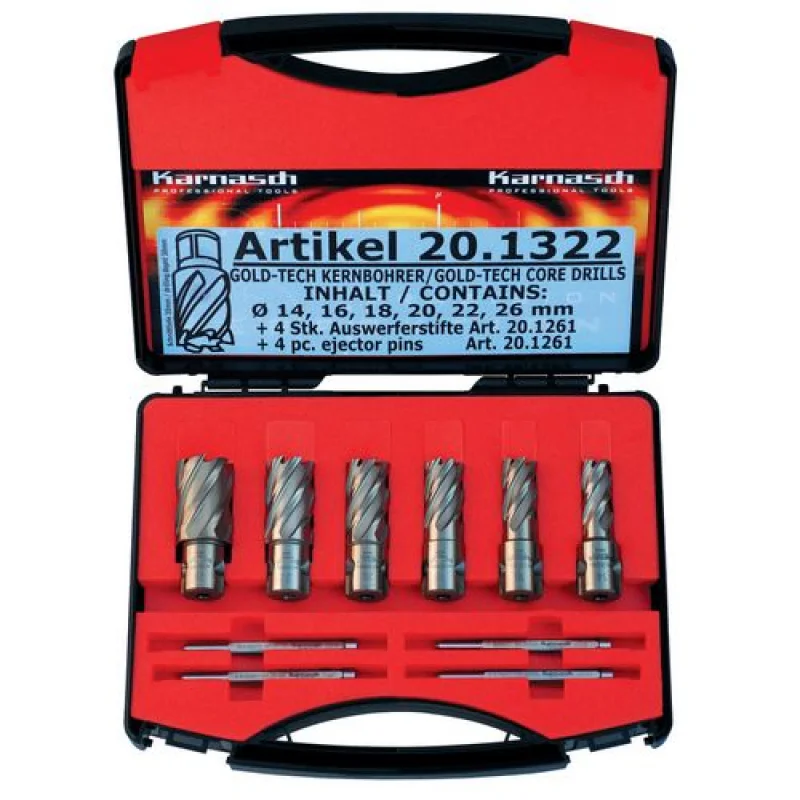 BROCA DE NÚCLEO KIT HARD-LINE 55MMØ14,16,18,20,22,26MM METALLKRAFT BROCA DE NÚCLEO KIT HARD-LINE 55MMØ14,16,18,20,22,26MM METALLKRAFT
