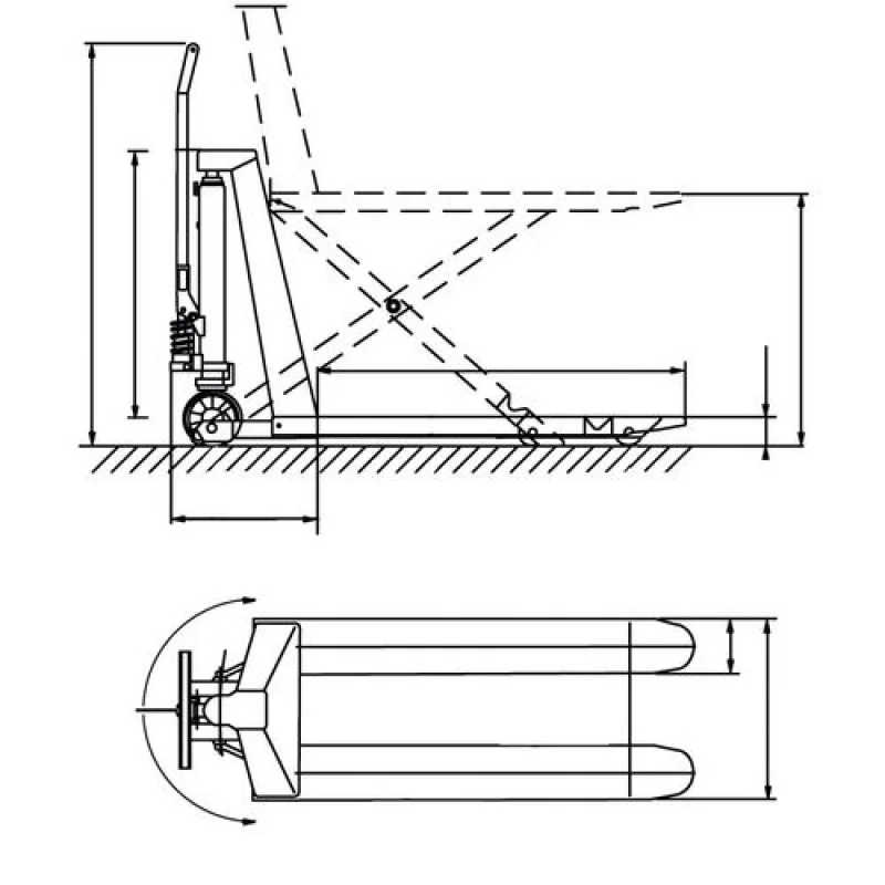 Porta-Paletes de Tesoura Eletro-Hidráulico UNICRAFT PHH 1003 E 1t 800mm