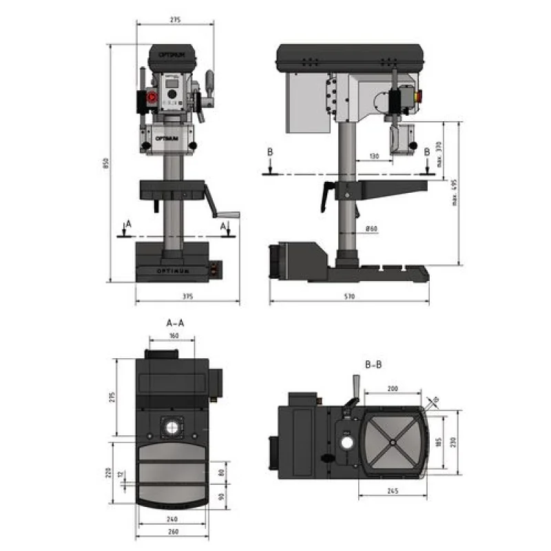 MAQ. FURAR/ROSCAR BANCADA OPTI DX17V / 230V / 1Ph OPTIMUM