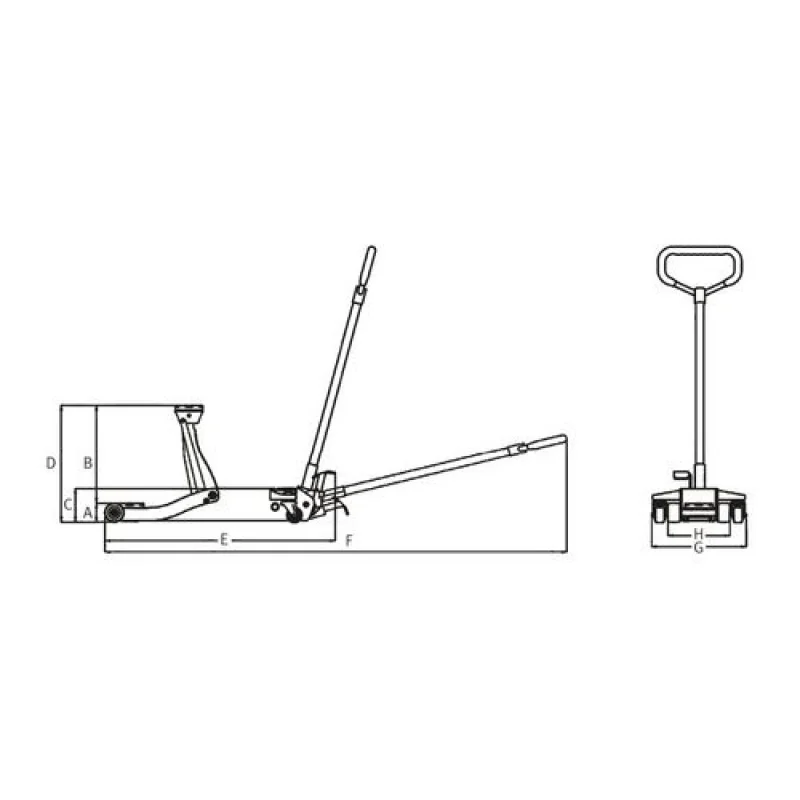 Macaco de rodas com pedal de elevação UNICRAFT SRWH 3000 QL 3.0t 500mm