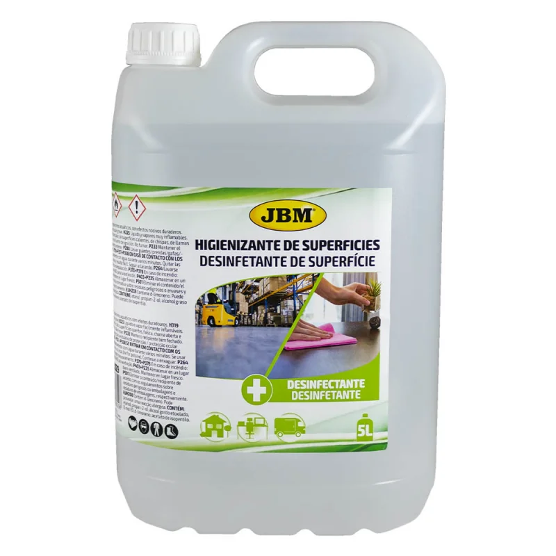 LÍQUIDO HIDROALCOÓLICO DESINFETANTE DE SUPERFÍCIES 5L JBM LÍQUIDO HIDROALCOÓLICO DESINFETANTE DE SUPERFÍCIES 5L JBM