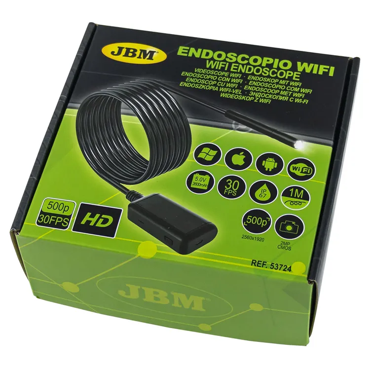 Endoscópio Wifi JBM 8mm 1m HD IP67