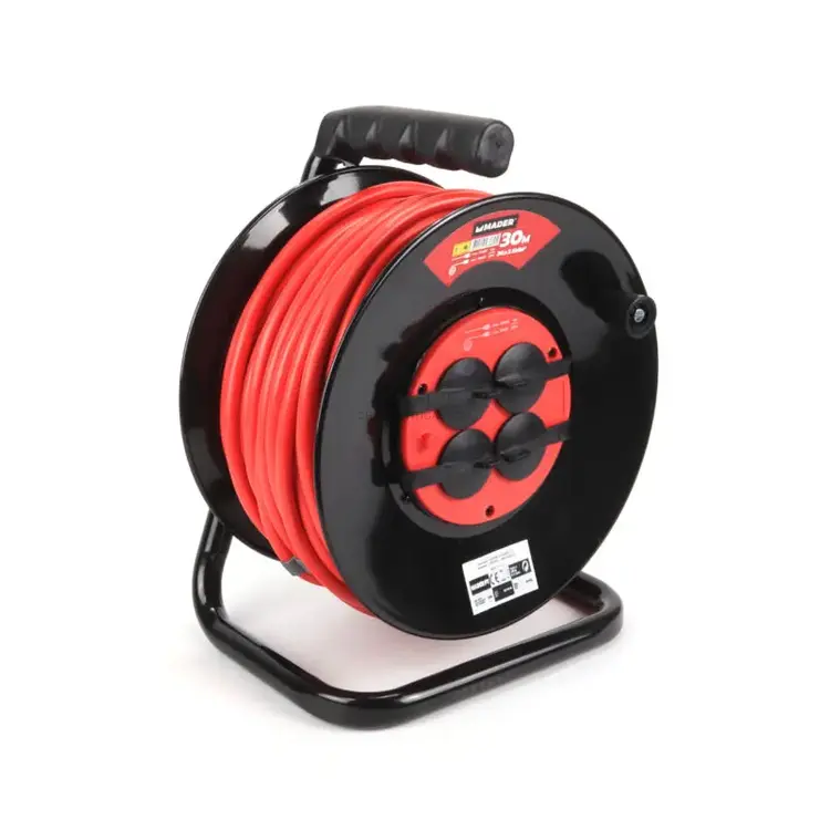 Extensão Elétrica com Enrolador Metálico MADER 30m 3G 2.5mm² IP44