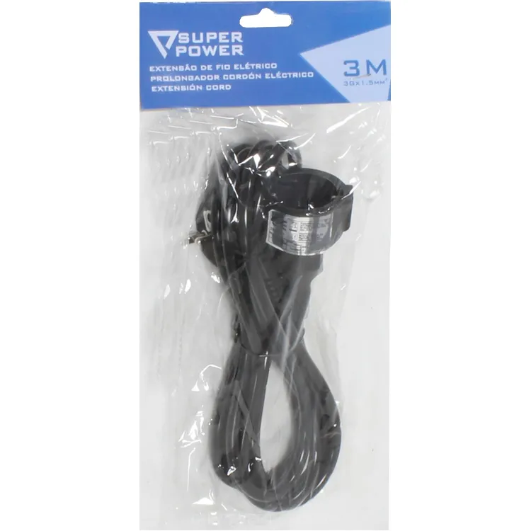 Extensão elétrica SUPER POWER 3m 3Gx1.5mm