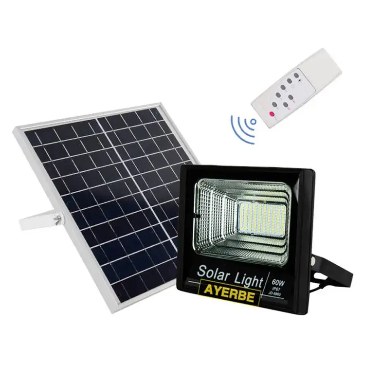 Projetor Solar LED com Sensor AYERBE AY-60SW 2400 Lúmens IP67