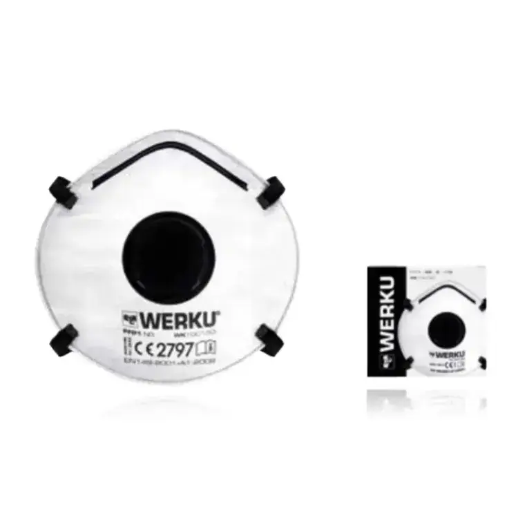 Máscara de Proteção Respiratória WERKU WK100150 FFP1 com Válvula 10 Peças Máscara de Proteção Respiratória WERKU WK100150 FFP1 com Válvula 10 Peças