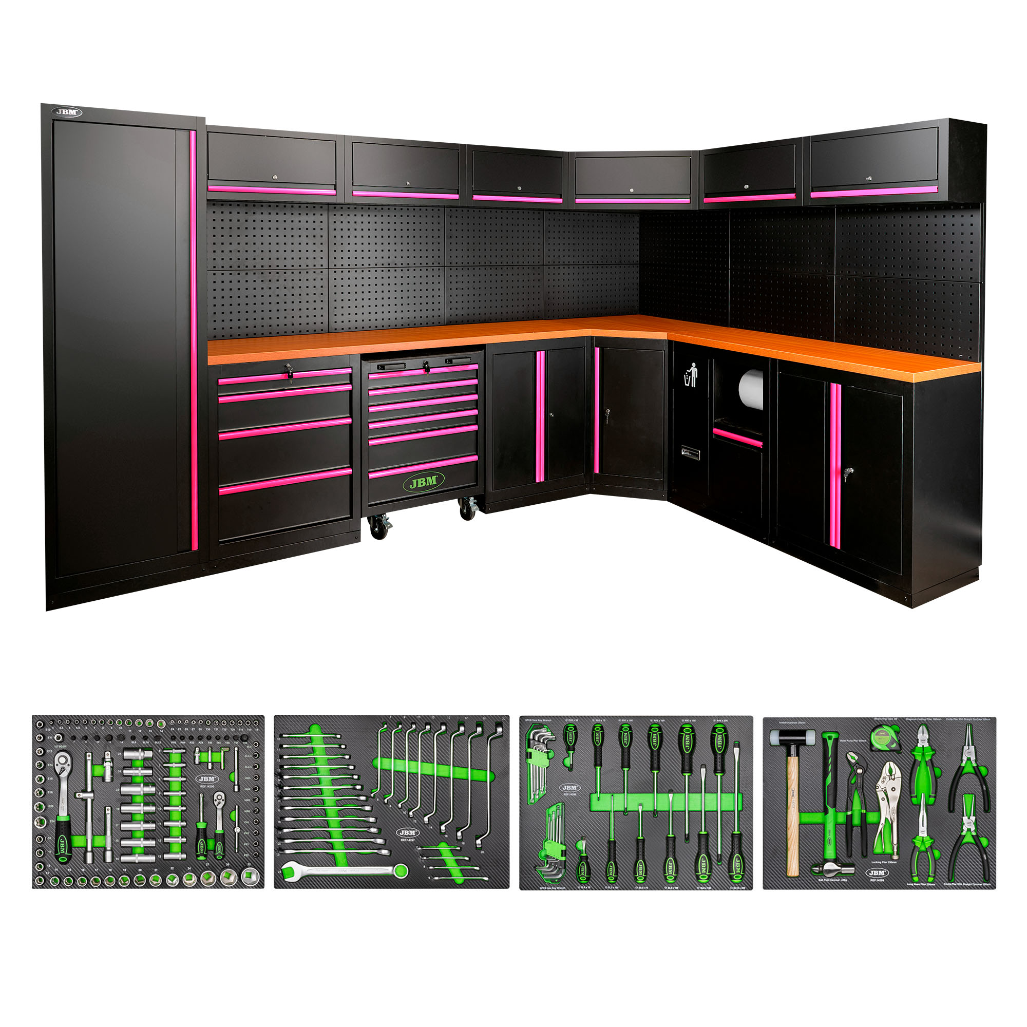 Conjunto de Mobiliário Modular de Oficina JBM 43 Peças 3440x2160x1950mm Conjunto de Mobiliário Modular de Oficina JBM 43 Peças 3440x2160x1950mm