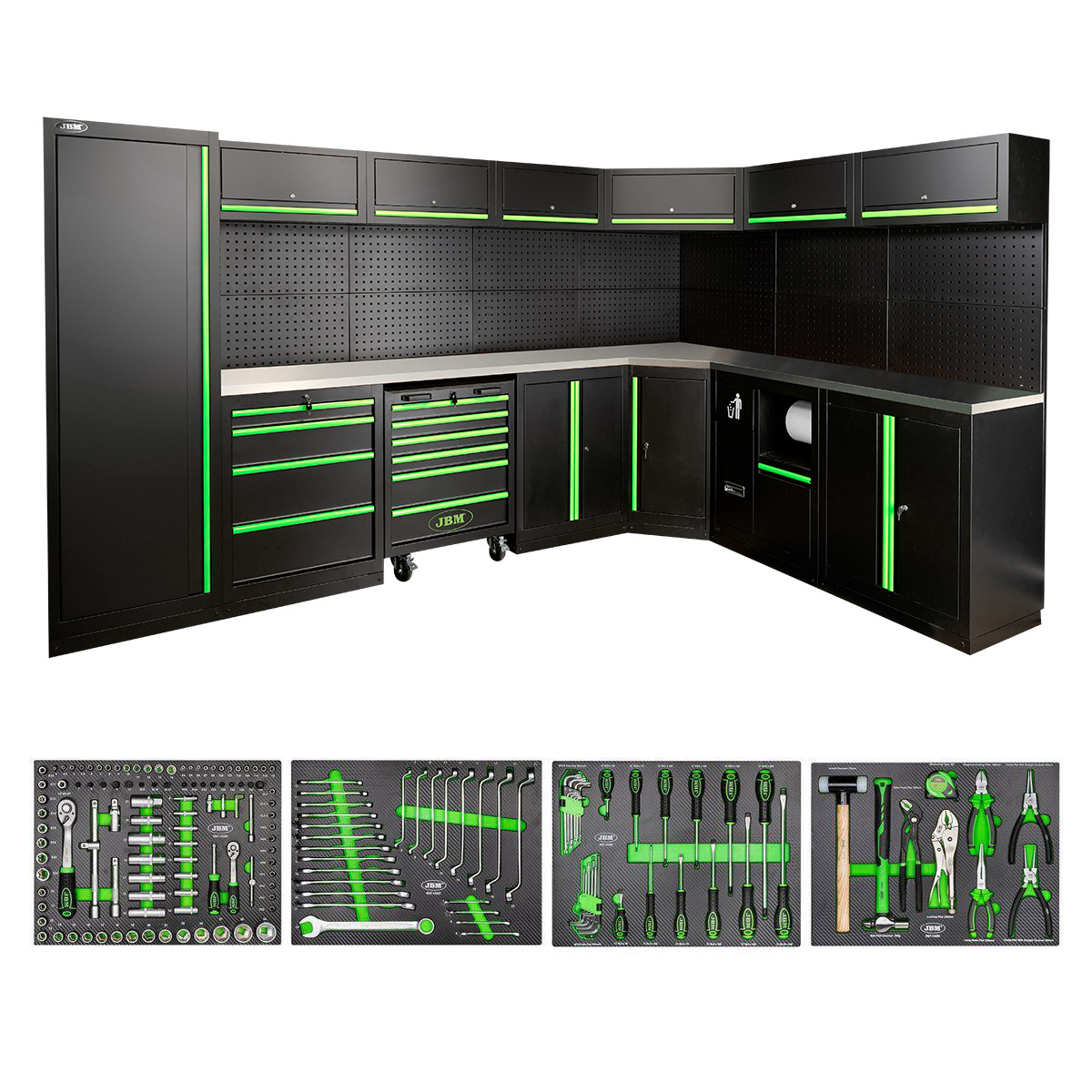 Conjunto de Mobiliário Modular de Oficina JBM 43 Peças 3440x2160x1950mm Conjunto de Mobiliário Modular de Oficina JBM 43 Peças 3440x2160x1950mm