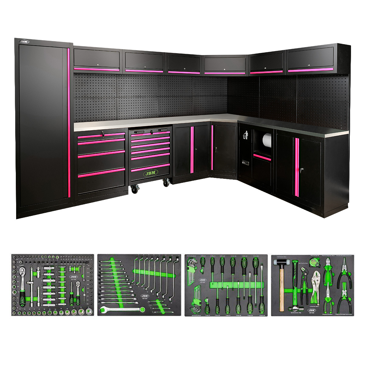 Conjunto de Mobiliário Modular JBM 43 Peças Inox e Aço Conjunto de Mobiliário Modular JBM 43 Peças Inox e Aço
