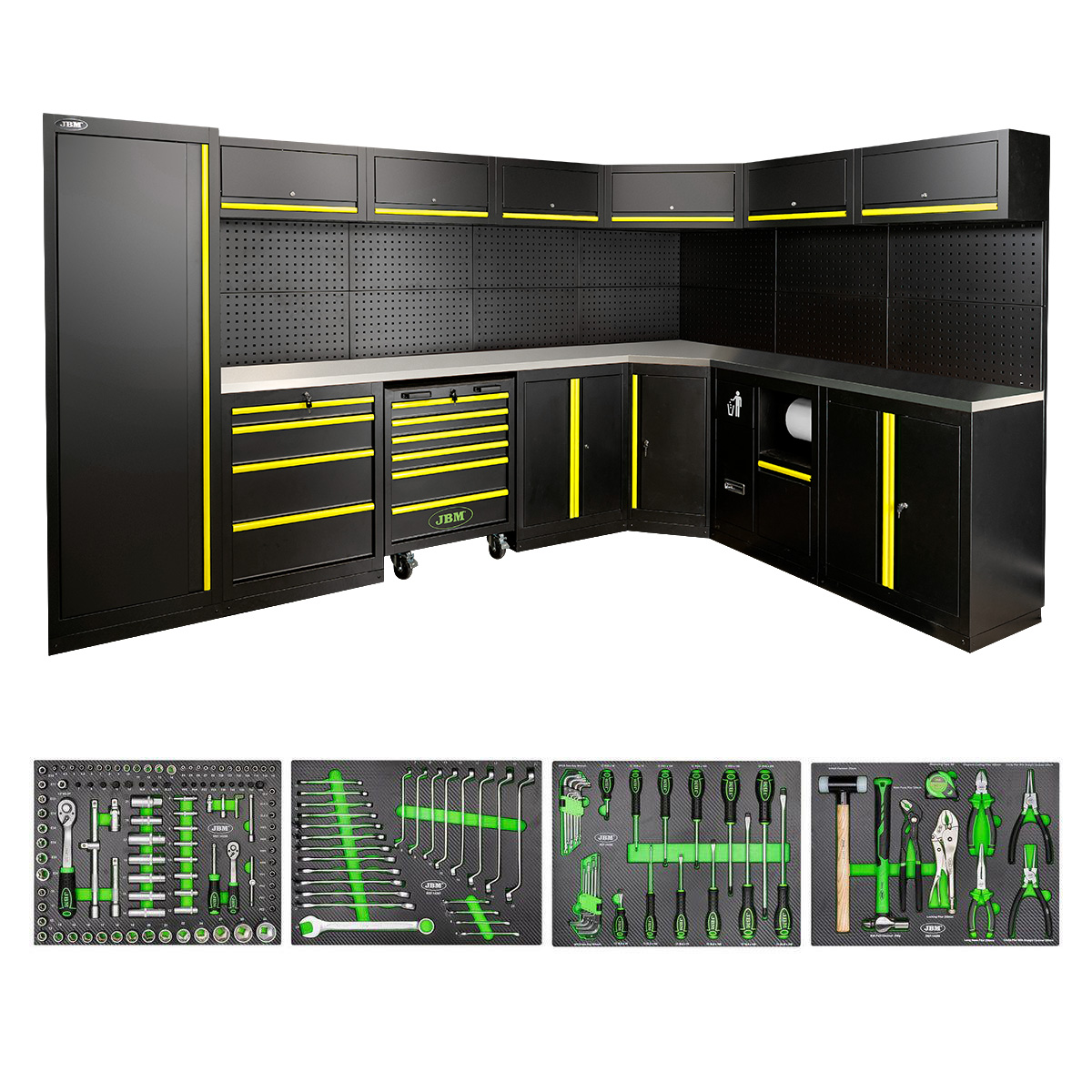 Conjunto de Mobiliário Modular de Oficina 43 Peças JBM Aço Inoxidável