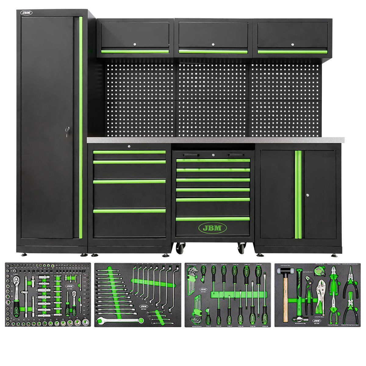 Conjunto de Mobiliário Modular de Oficina JBM 18 Peças com Módulos EVA Carbono Conjunto de Mobiliário Modular de Oficina JBM 18 Peças com Módulos EVA Carbono