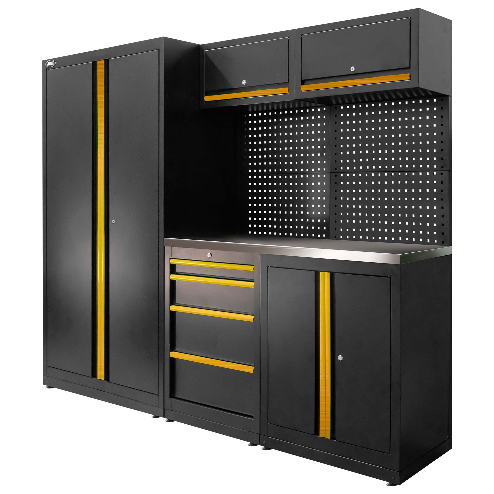 Conjunto de Móveis Modulares de Oficina JBM 13 Peças 2410x620x1950mm Conjunto de Móveis Modulares de Oficina JBM 13 Peças 2410x620x1950mm