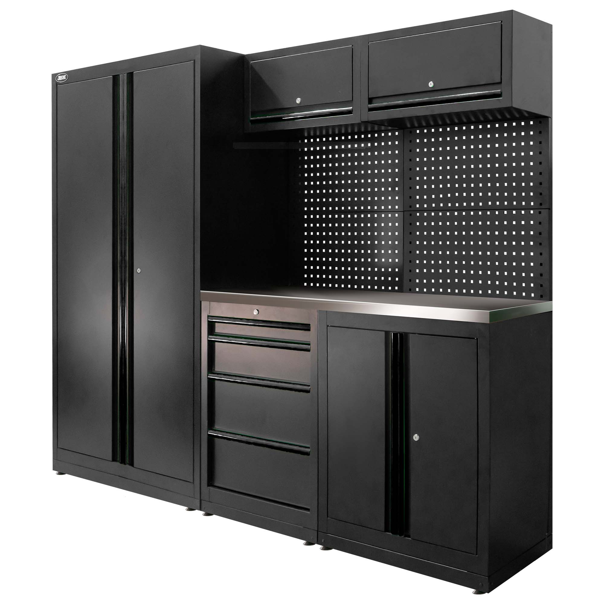 Conjunto de Móveis Modulares de Oficina JBM 13 Peças 2410x620x1950mm Conjunto de Móveis Modulares de Oficina JBM 13 Peças 2410x620x1950mm