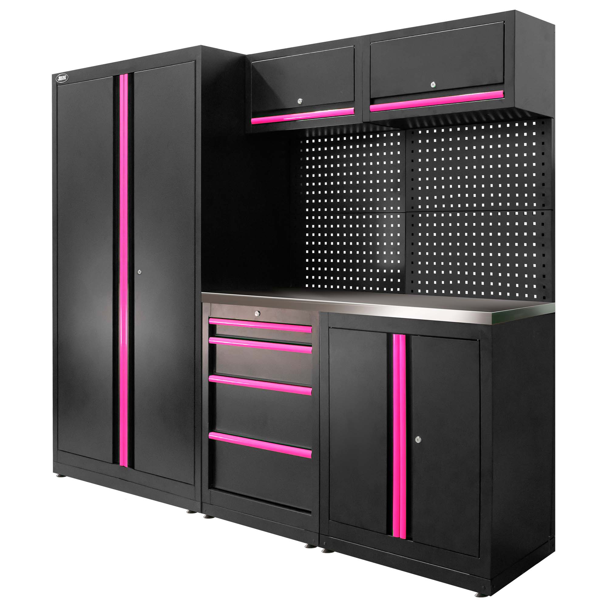 Conjunto de Móveis Modulares JBM 13 Peças 2410x620x1950mm Inox/Aço Conjunto de Móveis Modulares JBM 13 Peças 2410x620x1950mm Inox/Aço