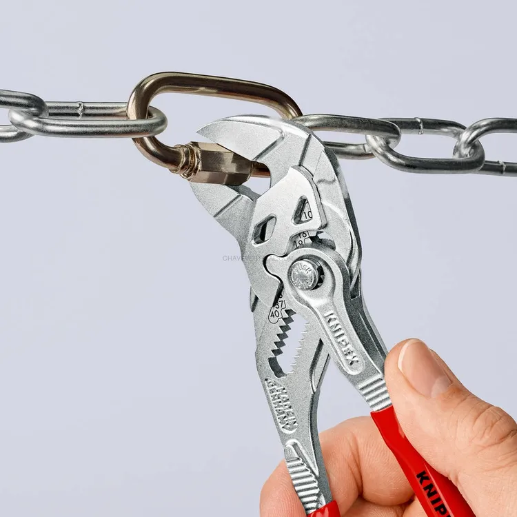 Alicate Chave KNIPEX 180mm com Botão de Regulação