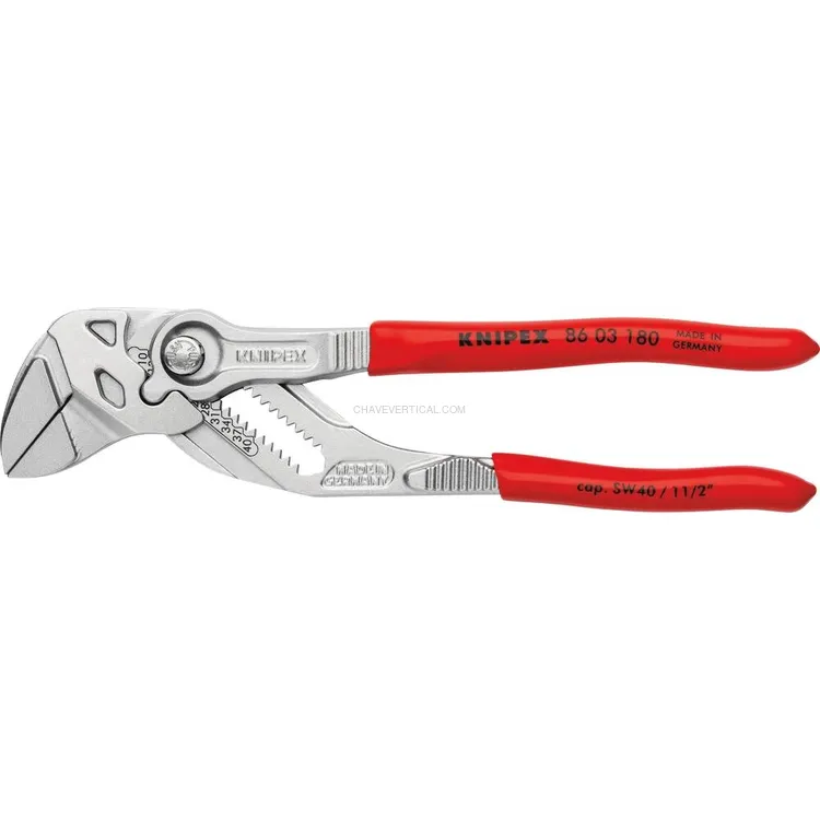 Alicate Chave KNIPEX 180mm com Botão de Regulação em Cartela