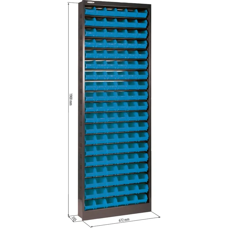 Armário Metálico com 114 Caixas de Bico 672x205x1900mm