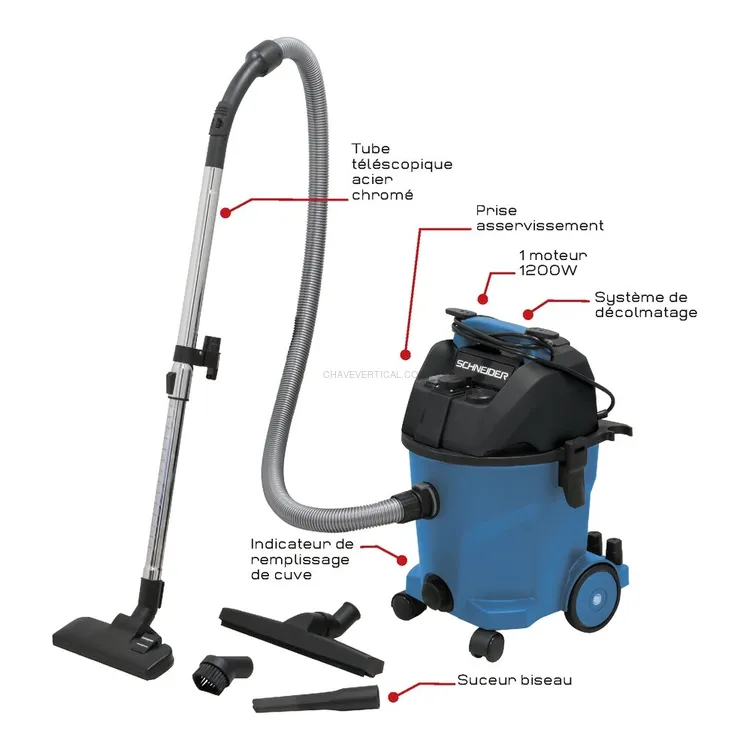 Aspirador de Líquidos e Poeiras SCHNEIDER 20 L 1200 W 230 V