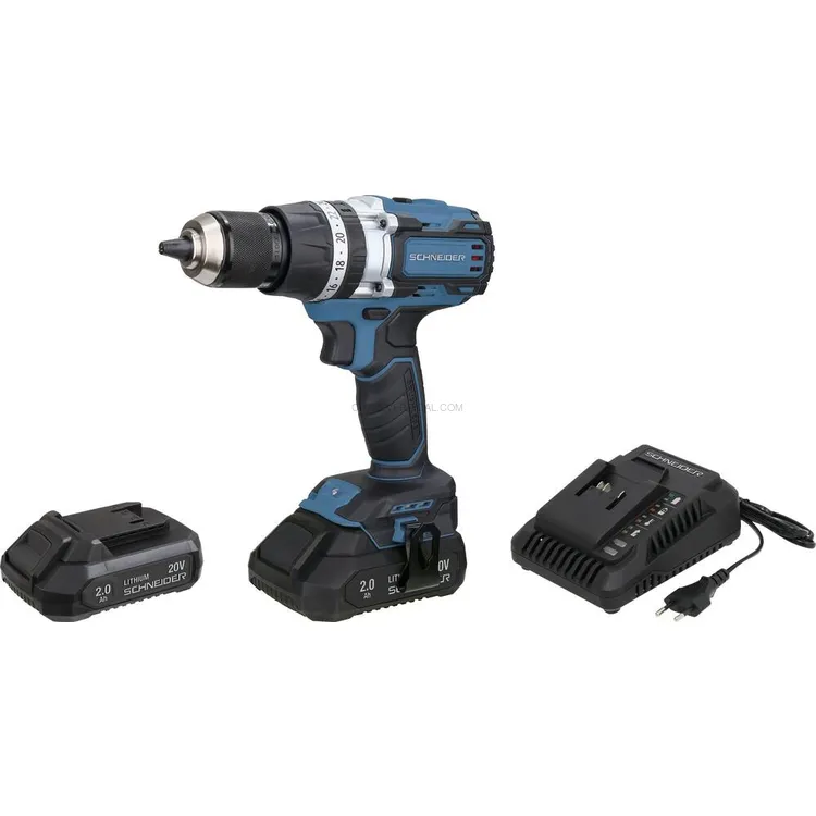 Berbequim Aparafusador de Percussão Brushless SCHNEIDER 20V 65Nm 2x2Ah Berbequim Aparafusador de Percussão Brushless SCHNEIDER 20V 65Nm 2x2Ah