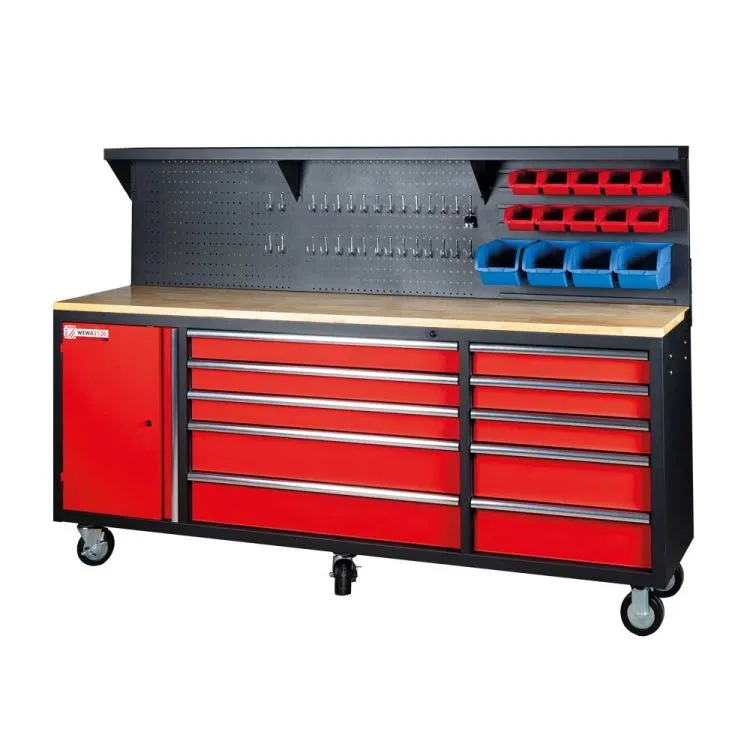 Carrinho de Oficina com 10 Gavetas HOLZMANN WP100H 950kg Carrinho de Oficina com 10 Gavetas HOLZMANN WP100H 950kg