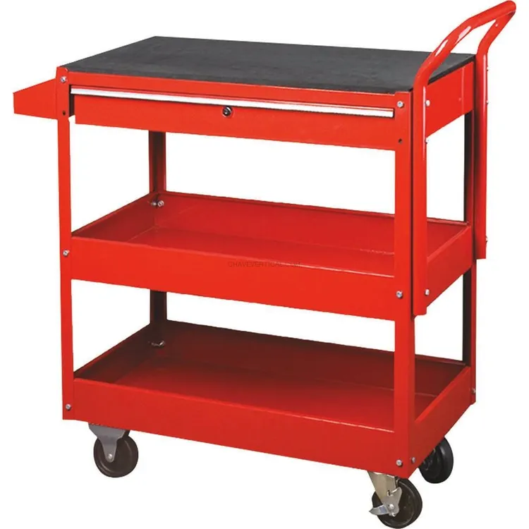 Carrinho de Oficina Metálico DRAKKAR 3 Prateleiras e 1 Gaveta 935x395x956mm