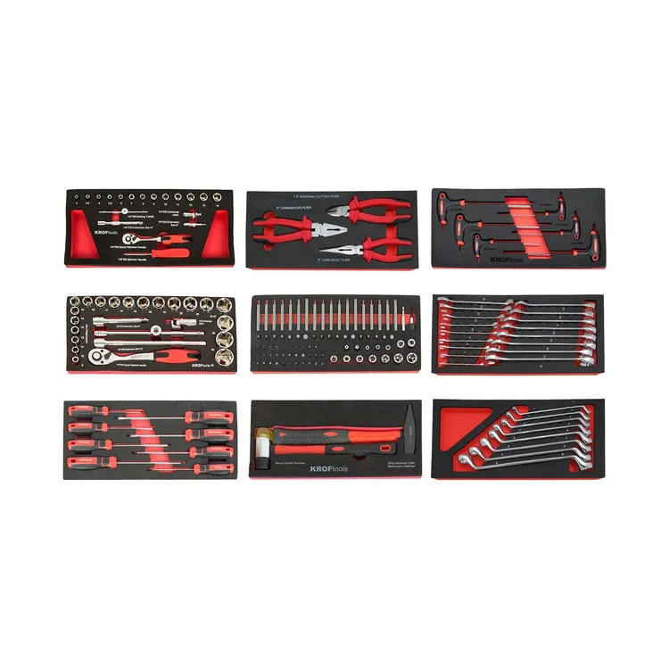 Carro de Ferramentas 7 Gavetas 173 Peças KROFTOOLS Preto