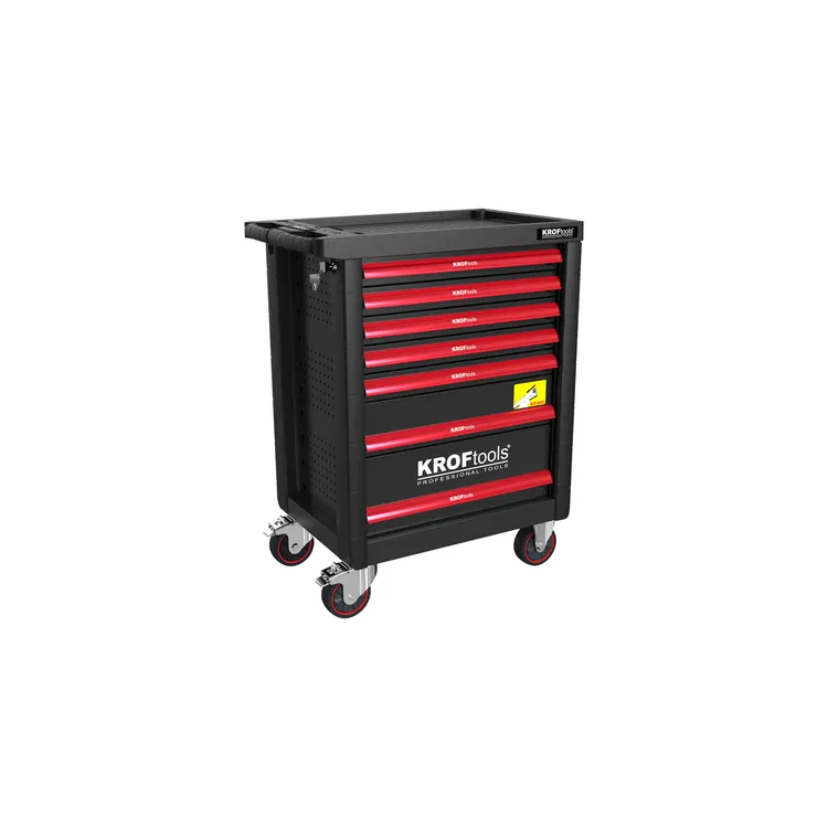 Carro de Ferramentas 7 Gavetas 173 Peças KROFTOOLS Preto