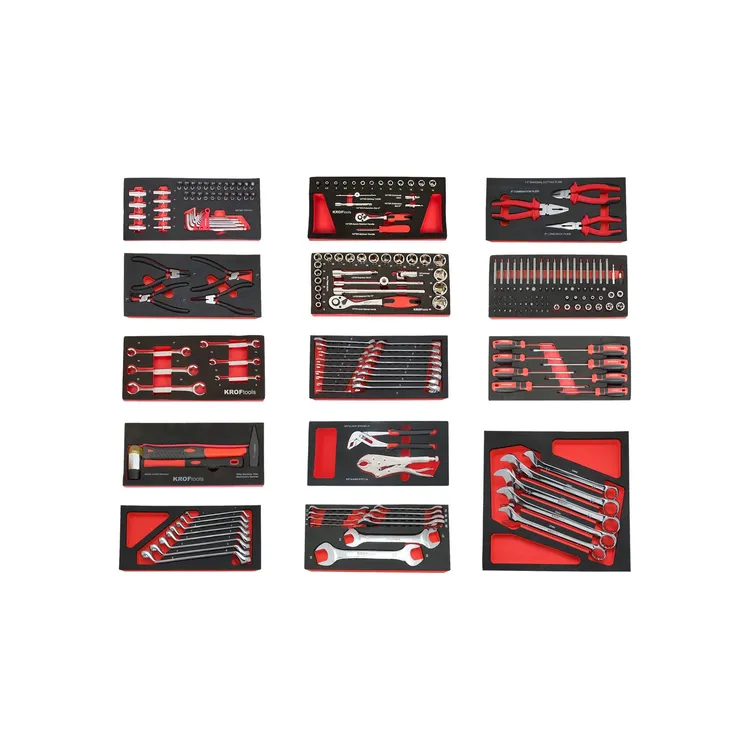 Carro de Ferramentas 7 Gavetas 236 Peças KROFTOOLS Vermelho