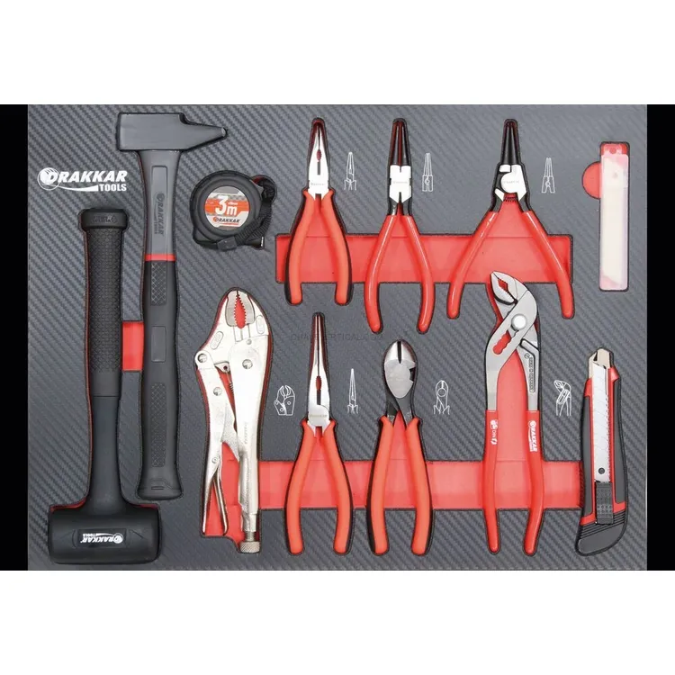 Carro de Ferramentas DRAKKAR 10 Gavetas com 176 Ferramentas 1141x730x888mm