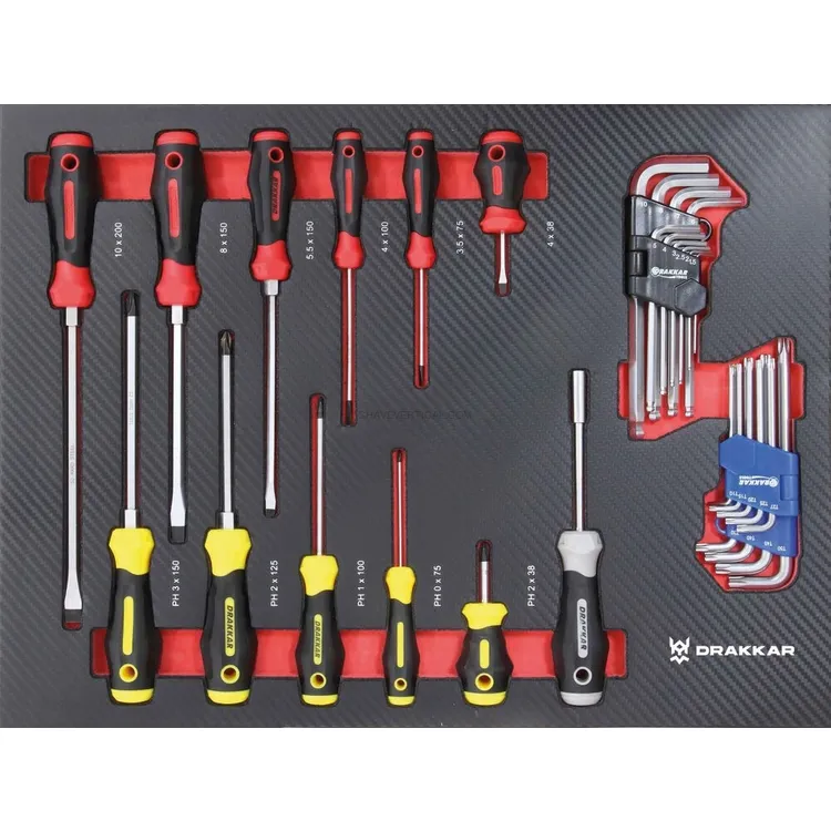 Carro de Ferramentas DRAKKAR 7 Gavetas com 176 Ferramentas 765x465x972mm