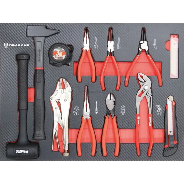 Carro de Ferramentas DRAKKAR 7 Gavetas com 176 Ferramentas 765x465x972mm