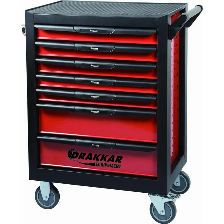 Carro de Ferramentas DRAKKAR 7 Gavetas com 176 Peças 675x450x980mm