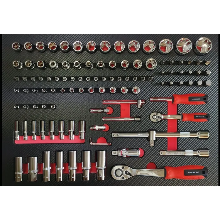 Carro de Ferramentas DRAKKAR 7 Gavetas com 182 Peças 680x460x1005mm