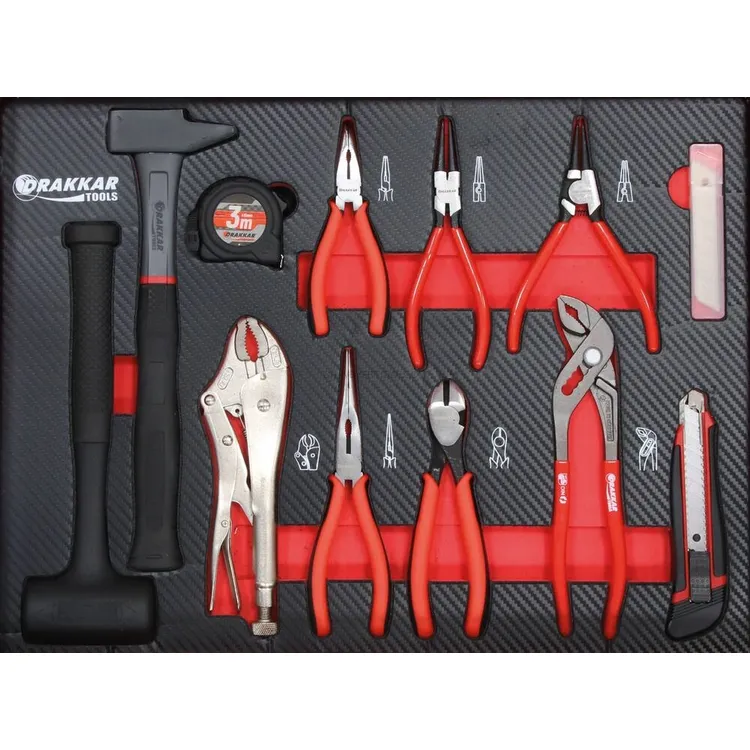 Carro de Ferramentas DRAKKAR 8 Gavetas com 176 Peças 770x465x970mm