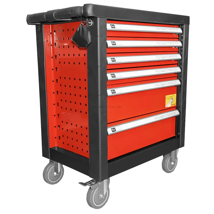 Carro de Ferramentas JBM 6 Gavetas Vermelho com Ferramentas